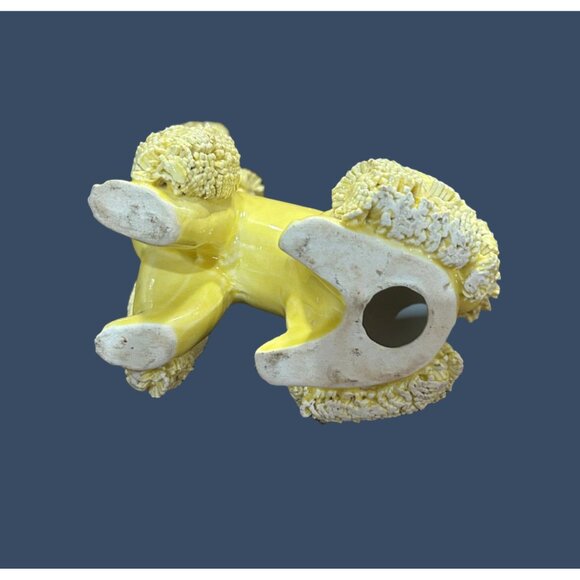 Vintage 1950's Yellow Ceramic Poodle Figurine With Gold Collar - - Picture 8 of 9
